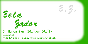 bela zador business card